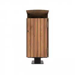 Poubelle en Compact HPL effet lames pin Tyrol Poubelle en Compact HPL effet lames pin Tyrol