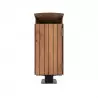 Poubelle en Compact HPL effet lames pin Tyrol Poubelle en Compact HPL effet lames pin Tyrol