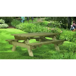 Table de pique-nique en bois pour jardin Berlin
