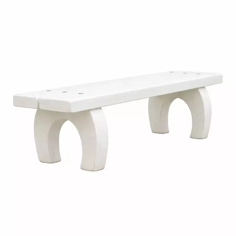 Banquette de ville en béton blanc naturel