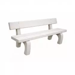 Banc public en béton coloris blanc naturel