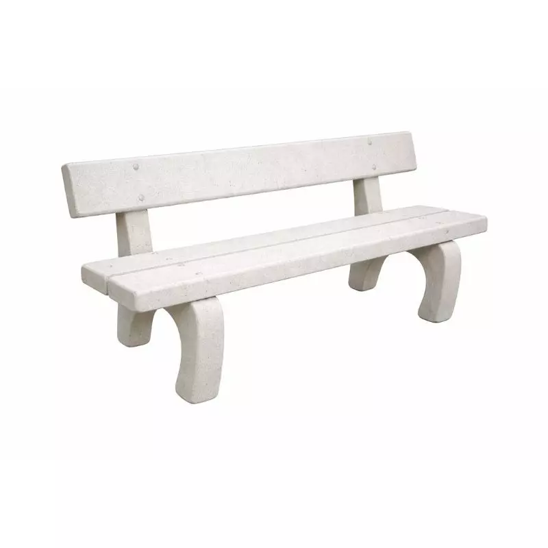 Banc public en béton coloris blanc naturel