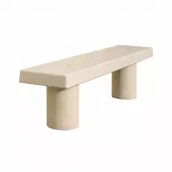 Banquette urbaine en béton blanc