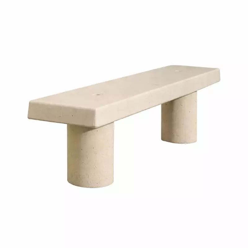 Banquette urbaine en béton blanc