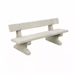 Banc public en béton blanc naturel
