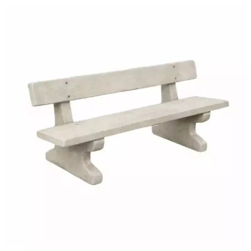 Banc public en béton blanc naturel