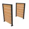 Cache conteneur poubelle 2 pans HPL finition teck