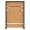 Cache poubelles stratifié compact aspect teck - 2 pans