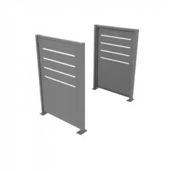 Cache conteneurs en métal gris alu 2 pans