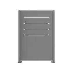 Cache conteneur en acier 2 pans gris métal Cache conteneur en acier 2 pans gris métal