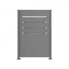 Cache conteneur en acier 2 pans gris métal Cache conteneur en acier 2 pans gris métal