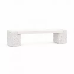 Banquette de ville en béton blanc