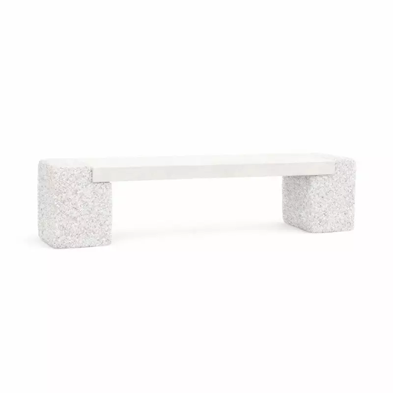 Banquette de ville en béton blanc