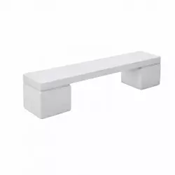 Banquette de ville en béton blanc naturel