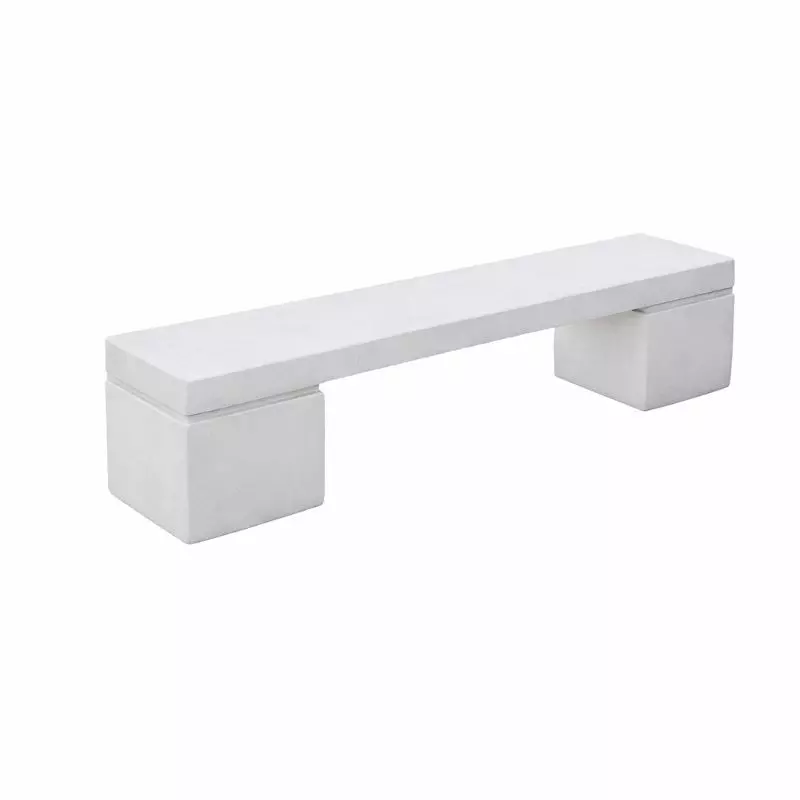 Banquette de ville en béton blanc naturel