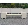 Banc assise béton blanc naturel et piétement jardinière crépi sable Banc assise béton blanc naturel et piétement jardinière crépi sable
