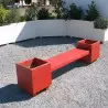 Banc/jardinière en béton coloré Banc/jardinière en béton coloré