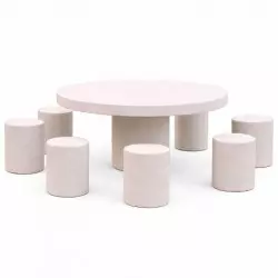 Table pique-nique pour enfants en béton blanc