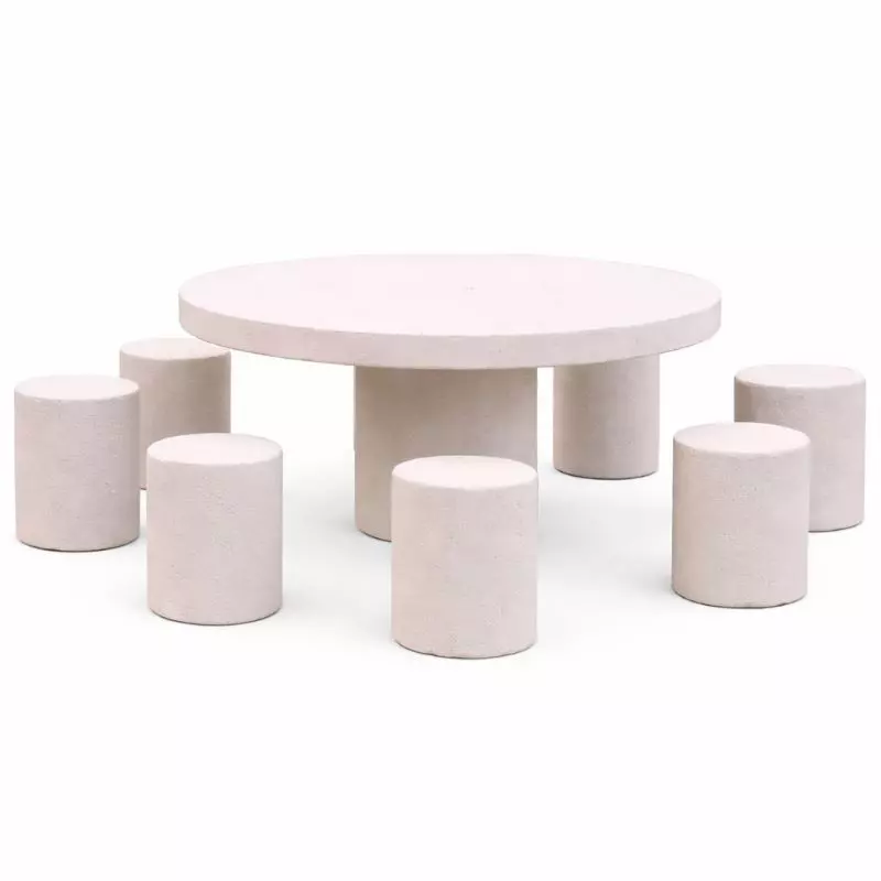 Table pique-nique pour enfants en béton blanc