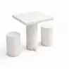 Table de pique-nique carrée en béton blanc - 2 places Table de pique-nique carrée en béton blanc - 2 places