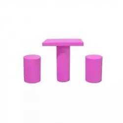 Table pique-nique en béton coloré avec 2 tabourets Table pique-nique en béton coloré avec 2 tabourets