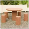 Table ronde de pique-nique avec tabouret en béton finition gravillons Table ronde de pique-nique avec tabouret en béton finition gravillons