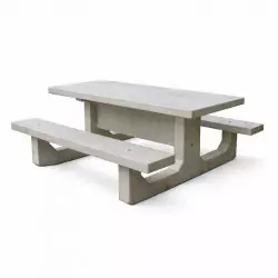 Table de pique-nique en béton gris naturel