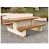 Table et bancs pique-nique béton sur aire de repos Table et bancs pique-nique béton sur aire de repos