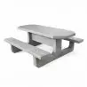 Table de pique nique en béton gris naturel octogonale avec bancs Table de pique nique en béton gris naturel octogonale avec bancs