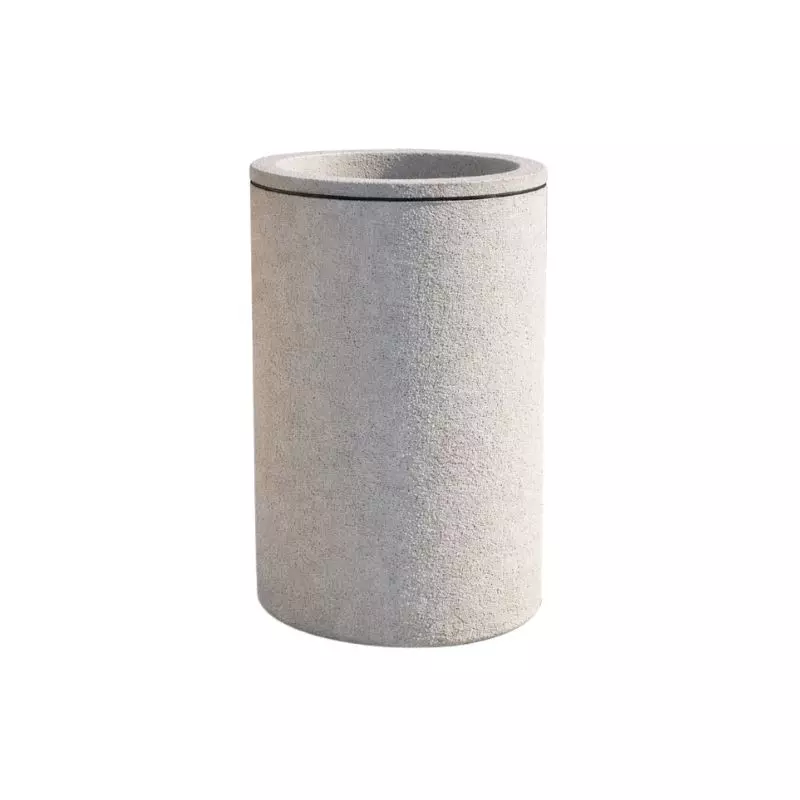 Poubelle publique ronde en béton de 110 L