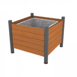 Jardinière de ville acier et HPL effet lames 225 L
