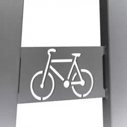 Signalétique de l'appui 2 roues gris métal Signalétique de l'appui 2 roues gris métal
