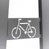 Signalétique de l'appui 2 roues gris métal Signalétique de l'appui 2 roues gris métal