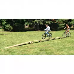 Module VTT passerelle en bois dans un parc public Module VTT passerelle en bois dans un parc public