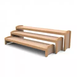 3 bancs de maternelle gigognes hêtre vernis 3 bancs de maternelle gigognes hêtre vernis