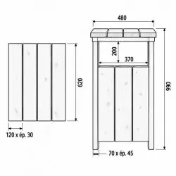 dimensions corbeille alicante dimensions corbeille alicante