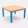 Table scolaire carrée avec piétement bleu Table scolaire carrée avec piétement bleu