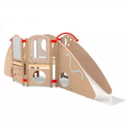 Structure motricité crèche - Grand modèle en ligne - Finition vernis