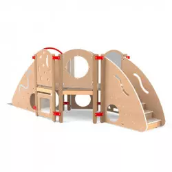 Parcours motricité enfant dès 18 mois - Grand modèle en ligne - Coloris hêtre vernis Parcours motricité enfant dès 18 mois - Grand modèle en ligne - Coloris hêtre vernis