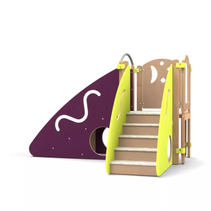 Structure motricité crèche - Petit modèle d'angle - Vert/prune