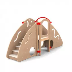 Module de motricité crèche 18 mois - Modèle compact en ligne - Finition vernis Module de motricité crèche 18 mois - Modèle compact en ligne - Finition vernis