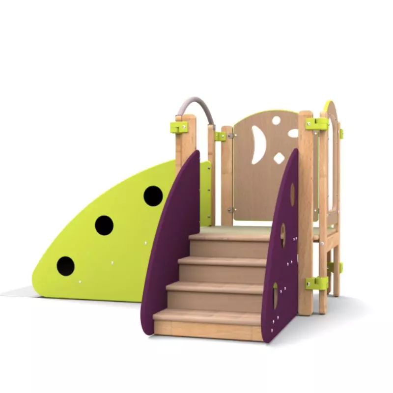 Module de motricité crèche - Modèle d'angle vert/prune
