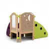Parcours motricité enfant dès 12 mois - Modèle vert/prune en angle