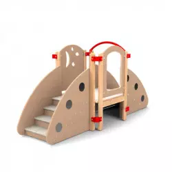 Structure motricité crèche en ligne 12 mois, finition hêtre vernis