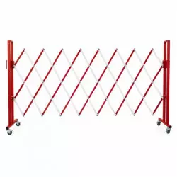 Barrière de chantier extensible rouge et blanche