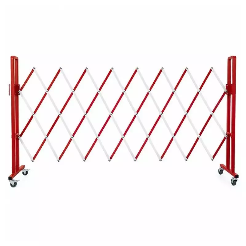 Barrière de chantier extensible rouge et blanche