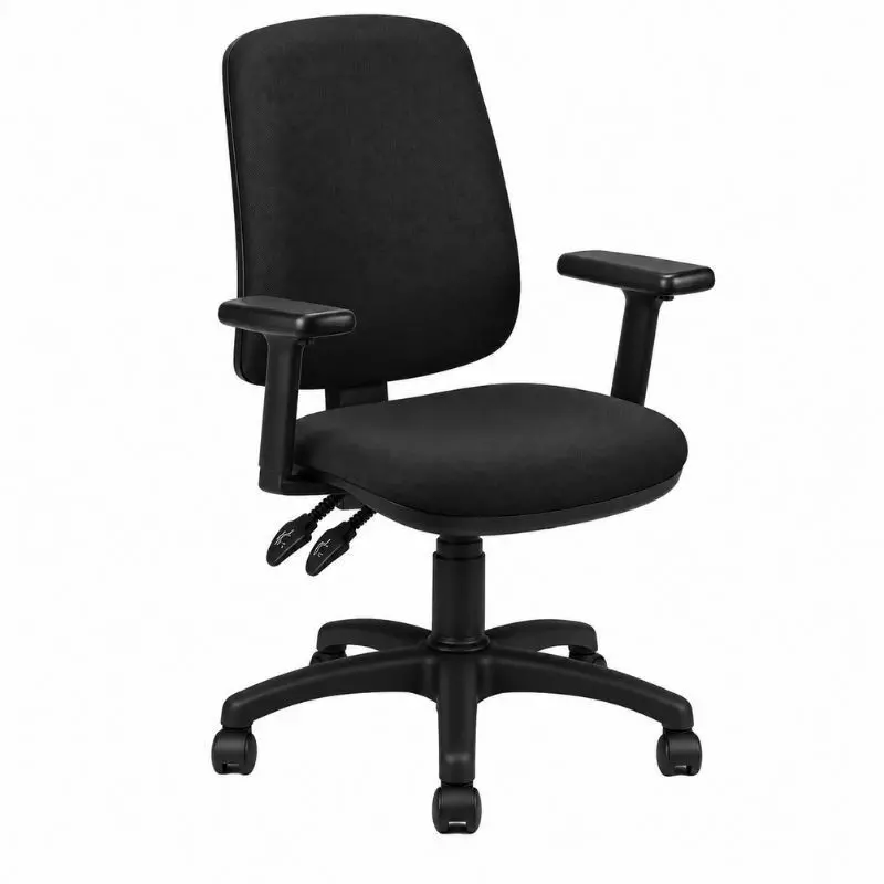 Fauteuil de bureau professionnel sur roulettes et tissu noir
