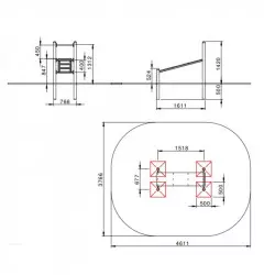 Dimensions de l'agrès sportif extérieur banc pour abdo Dimensions de l'agrès sportif extérieur banc pour abdo