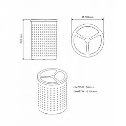 dimensions poubelle de tri sélectif extérieures Quadra