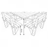 schéma table pique nique carré square schéma table pique nique carré square